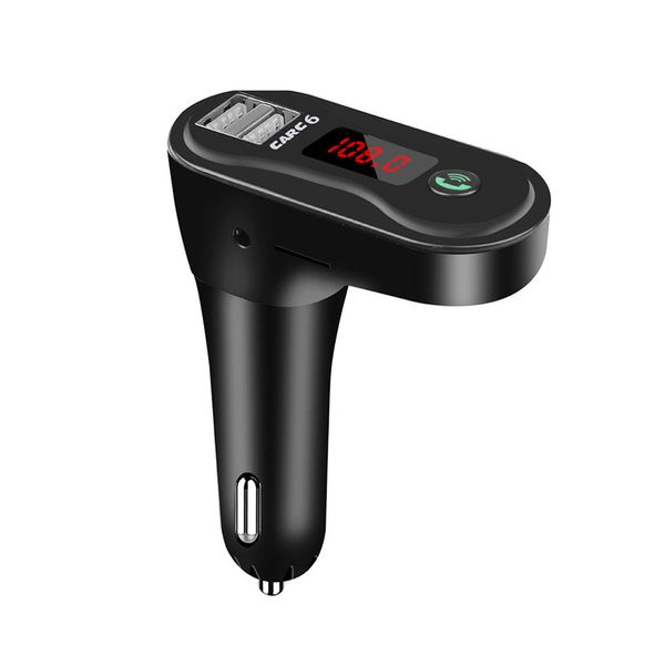 Nuovo arrivo C6 caricabatteria per auto lettore MP3 wireless Bluetooth trasmettitore FM adattatore vivavoce USB AUX con confezione al dettaglio