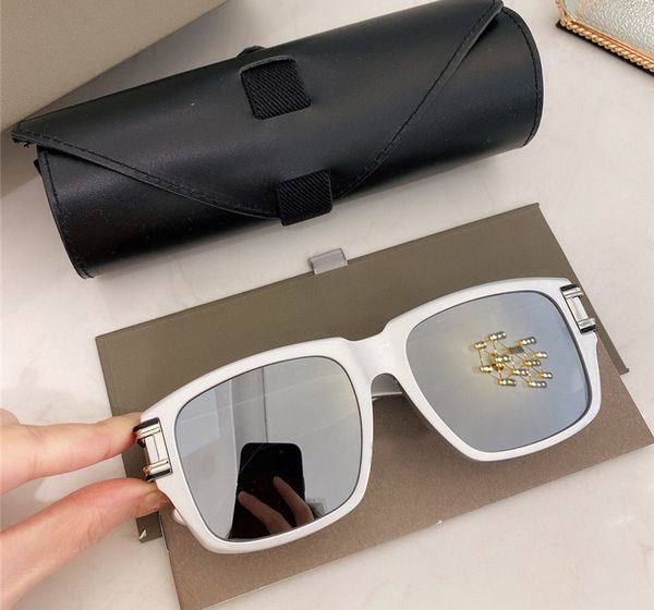 

new fashion designer men sunglasses plank square frame glasses trendy outdoor punk style uv400 protection come with case, White;black