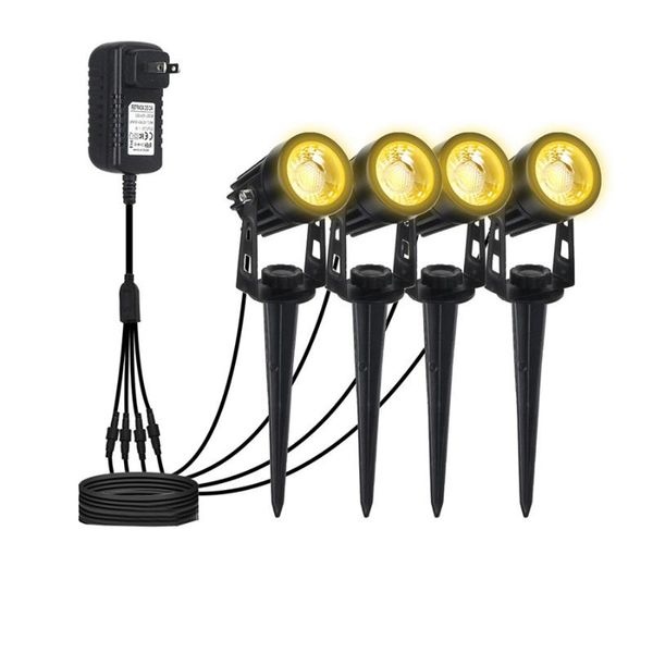 

thrisdar 15w outdoor garden landscape spotlight waterproof ip65 led lawn lamp pathway grounding spotlights spike lawn lamp