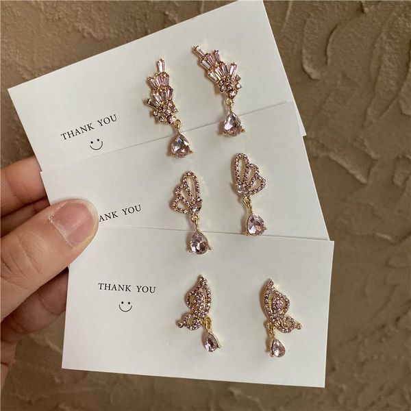 

2021 Chic Luxury Korea earrings female Crystal Butterfly Earrings boucle oreille femme fashion jewelry, Silver