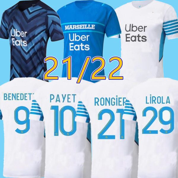 

21 22 marseille soccer jerseys olympique de 2021 2022 om milik maillot foot cuisance thauvin benedetto kamara payet football shirts men + ki, Black;yellow