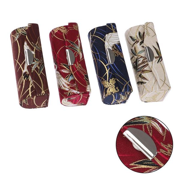 

storage bags 1pc retro lipstick case satin embroidered holder box with mirror