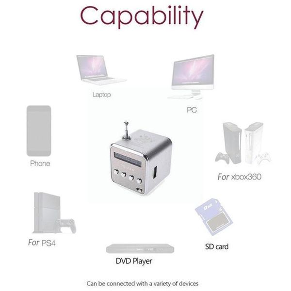 

mini speakers -v26 portable micro tfb speaker music player mp3 stereo fm mp4 radio phone lapb6x7