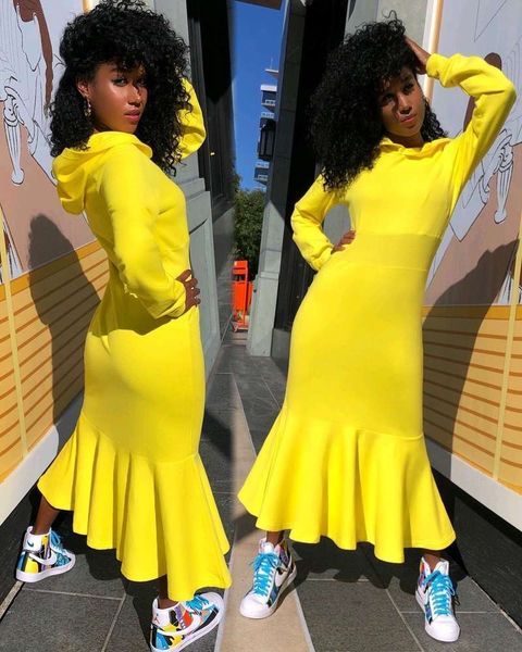 

sportswear fashion street fishtail sweater hooded, White;black