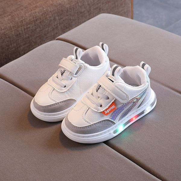

2021 childrens spring and autumn girls led shoes boys antiskid sports shoes childrens led childrens shoes, Black;red