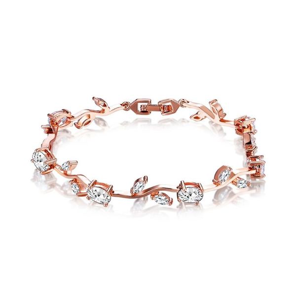 

link, chain copper multicolor zircon branch bracelet kid girl, Black