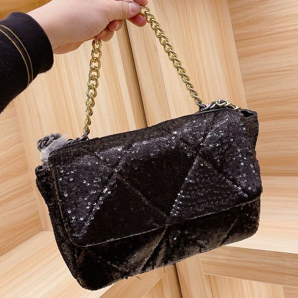 

fashion bag ss womens cc bag 19 series sequin crossbody shoulder bag luxury designers bags three colors ing