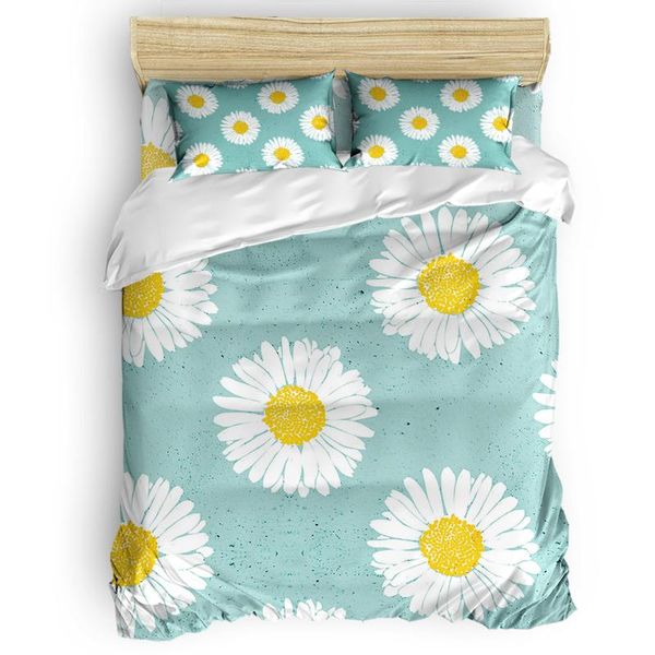 

white daisy flower duvet cover set with pillowcase bedroom supplies bed comforters king size bedding set