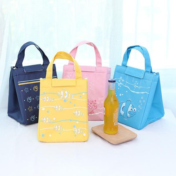 

ice packs/isothermic bags 1pcs high-capacity cartoon fish waterproof nylon portable thermal lunch women convenient box tote food