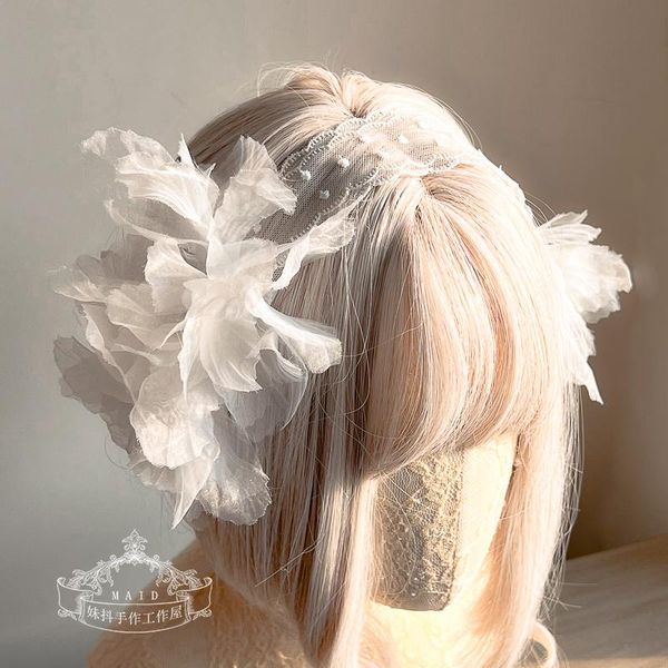 

other event & party supplies fairy lolita headband headwear sweet girl lace flowers hair band elegant classical side clip accessories women