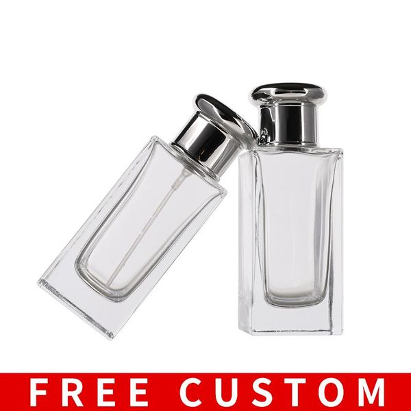 

storage bottles & jars custom logo wholesale 50ml portable luxury bayonet seal transparent thick bottom glass perfume empty bottle for
