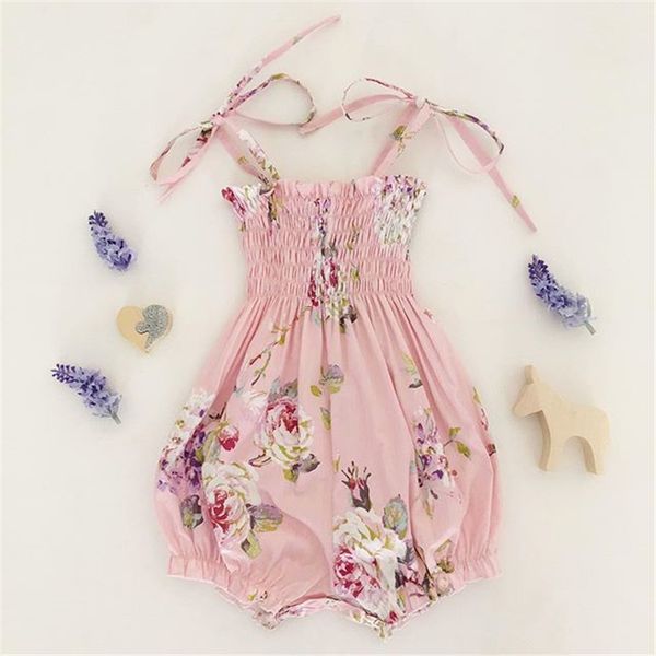 

0-3t newborn kids baby girl clothes summer sleeveless floral romper elegant cute flower party princess outfits sunsuit, White