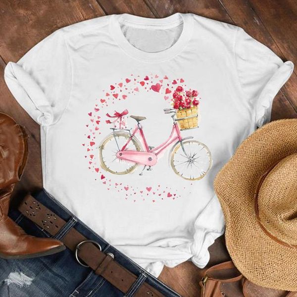 

girl love valentine style womens t shirt 90s fashion clothes tee graphic, White