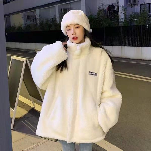 

women's jackets double-sided cotton padded jacket, korean sweater, thick neck coat, Black;brown