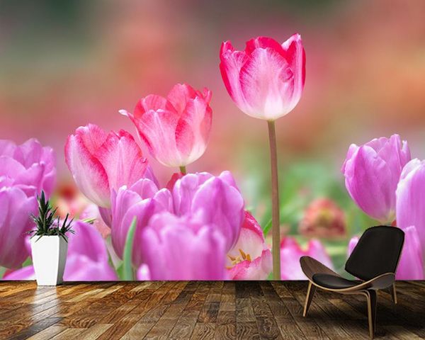 

wallpapers papel de parede beautiful tulips flowers 3d wallpaper mural,living room children's bedroom wall papers home decor