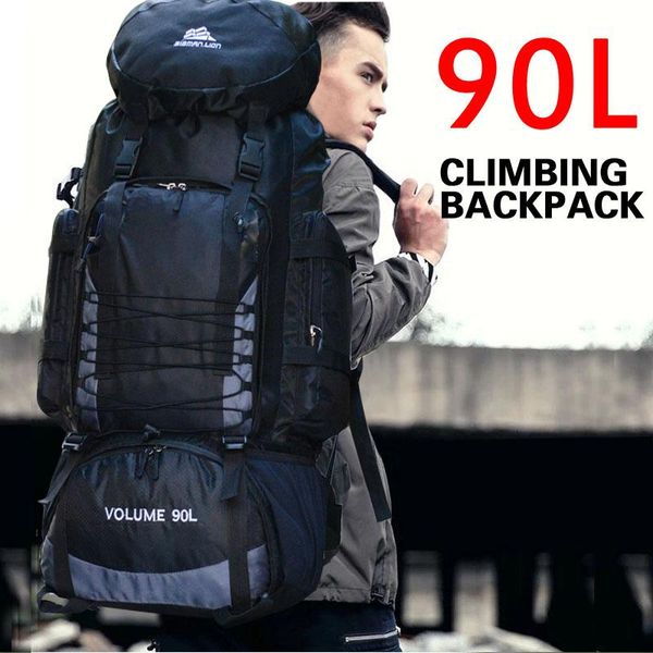 

outdoor bags 90l rucksack hiking mountain backpack waterproof climbing s1907