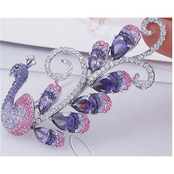 

more color diamond phoenix men women's chest brooch ( 75mm*40mm ) (xgspc) gdg, Gray