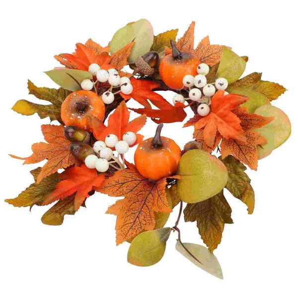 

decorative flowers & wreaths 1pc garland wreath with maple pumpkin ornament