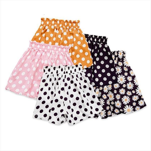 

girls shorts summer thin children pants fashion dots printing high waist casual baby, Black