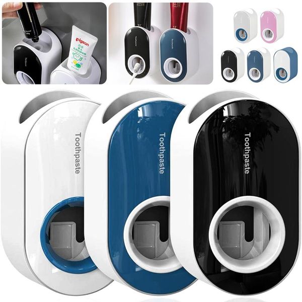 

bath accessory set automatic toothpaste dispenser wall mount punch-squeezer toothbrush holder tool home bathroom accessories