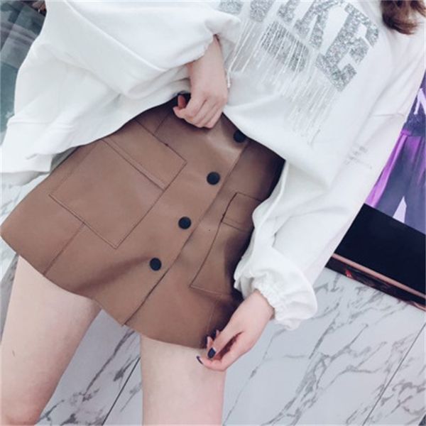 

2021 new fashion genuine sheep hide g19 skirt hz98, Black