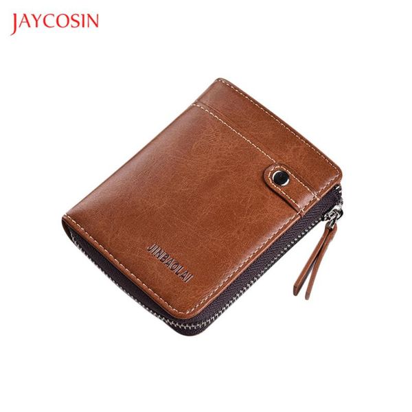 

wallets jaycosin 2021 brand men wallet with coin bag zipper short purse fashion solid organizer card holder carteira feminina, Red;black