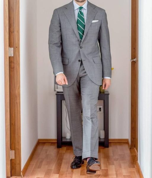 

men's suits & blazers (jacket+pants) handsome england style grey notch lapel slim fit tuxedo wedding man suit 2 piece formal blazer cus, White;black