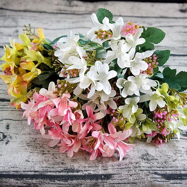 

decorative flowers & wreaths artificial cherry simulation silk flower diy wreath bridal wrist wedding decoration material small wild