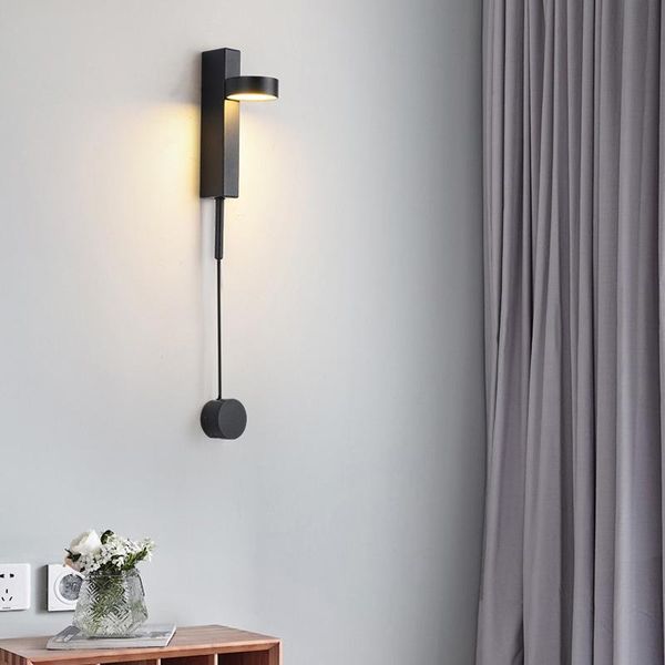 

bedside led wall lamp simple creative stair office corridor living room bedroom wall light rotatable sconce light bra