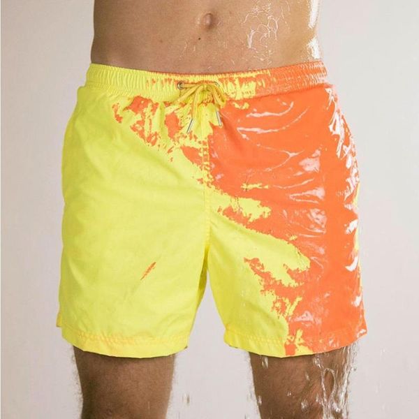 

men's swimwear change color beach shorts summer men swimming trunks swimsuit quick dry bathing pant for child adult
