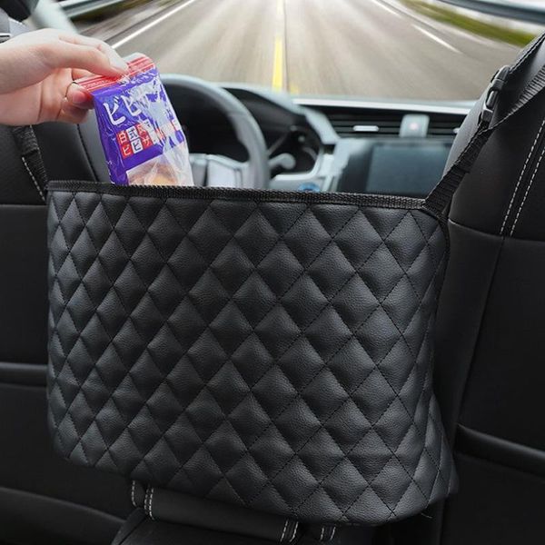 

car organizer large gap capacity storage bag pocket seat crevice handbag holder box leather back easy install products