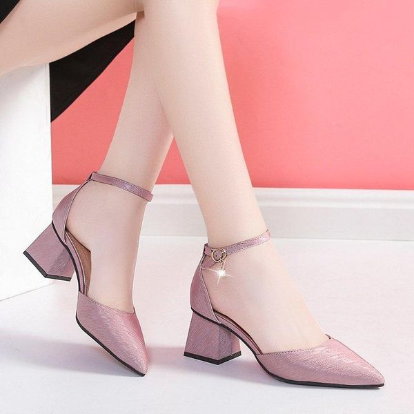 

2021 fashion high heels women pumps summer women shoes thick heel pumps comfortable shoes woman platform, Black