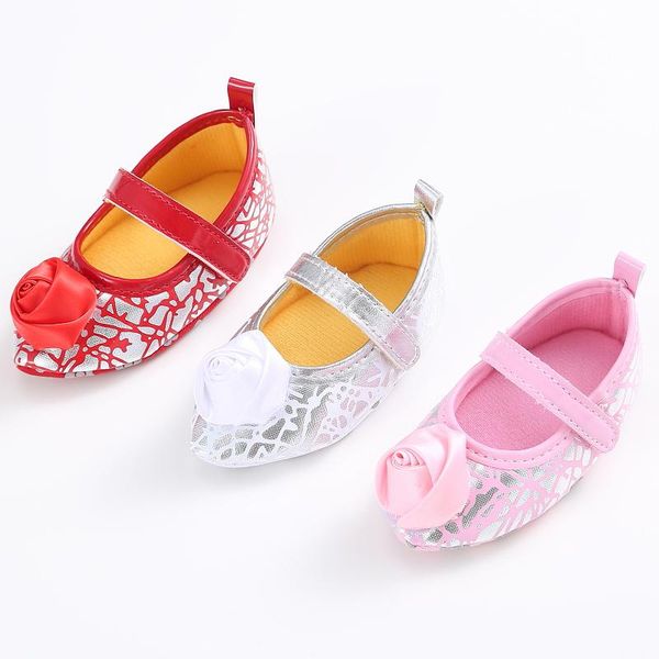 

first walkers 10.5-12.5cm pointed pink baby shoes girl crib flower kids born sneakers girls soft sole infant toddler chaussure