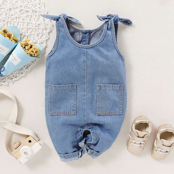 

2020 children's wear denim suspenders girls' suit, Blue