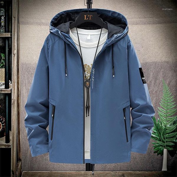 

men's jackets 2021 spring and summer high mountain jacket street windbreaker hoodie zipper thin casual 5xl, Black;brown