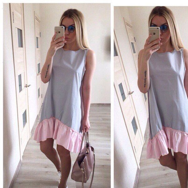 

2021 casual loose patchwork sleeveless ruffles o neck mini dress fashion women summer dresses vestidos drop shipping, Black;gray