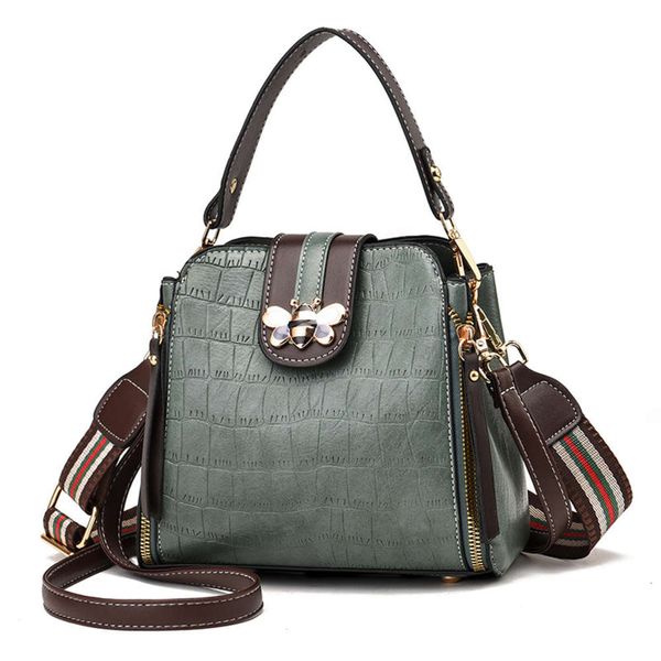 

hbp autumn and winter 2021 new fashion bucket korean stone bee lady one shoulder messenger bag