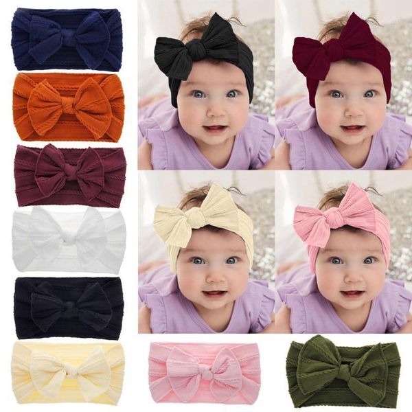 

hair accessories baby girls bow band nylon turban headband kids party dress elastic children cute headwrap d301, Slivery;white