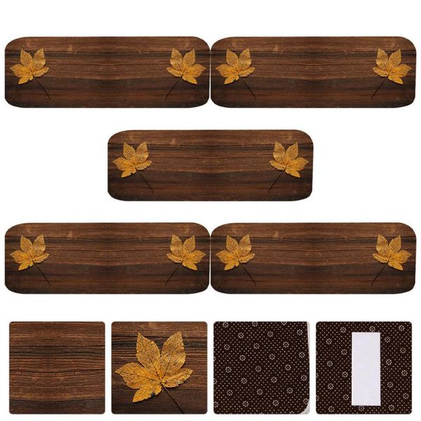 

carpets 5pcs stairs mats plank pattern anti-slip protection cover rug