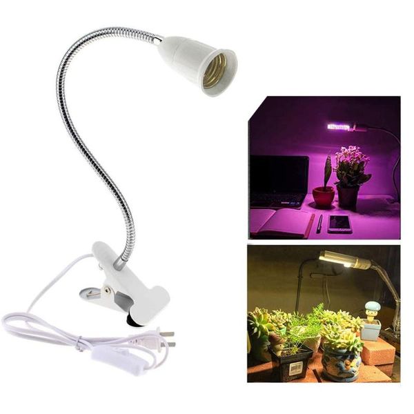 

lamp holders & bases e27 flexible base holder table desk clip led for book grow lights 360 eu us on off switch plugs