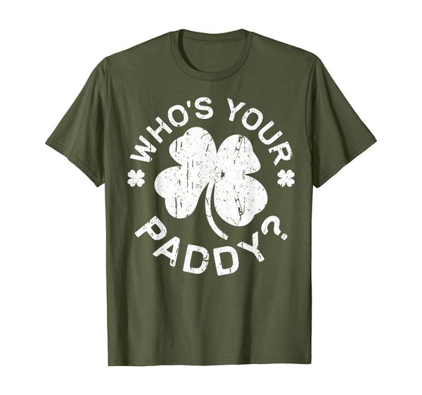 

who's your paddy t-shirt st patricks day gift shirt, White;black