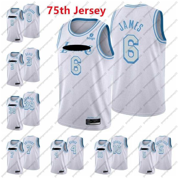

men basketball james russell westbrook carmelo anthony 3 davis howard rondo monk 75th white jerseys, Black;red