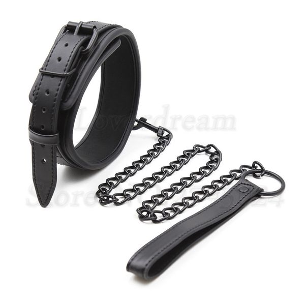 

leash ring steel chain slave bondage neck collar erotic posture spreader game toys for men women couples role play