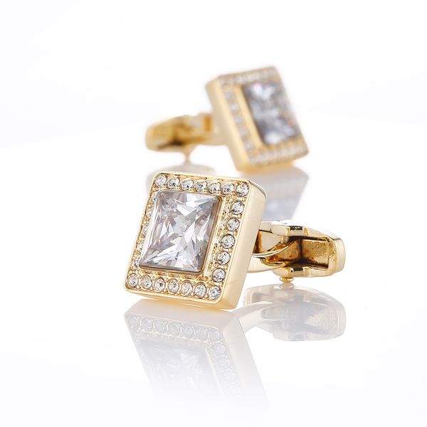 

mens jewelry luxury french shirt cufflinks for weddin gifts crystal cuff links buttons christmas father gift qiqiwu, Silver