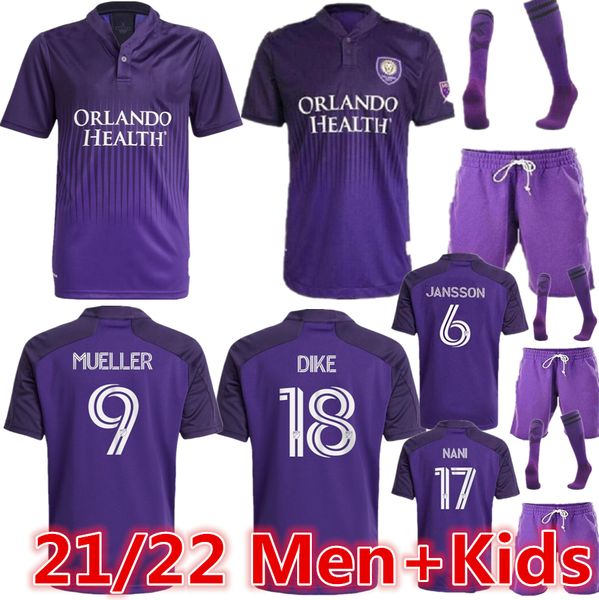 

2021 2022 orlando city soccer jersey mls 21 22 home nani pato akindele mueller moutinho ruan kljestan johnson men kids kit football shirts, Black;yellow