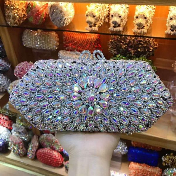 

xiyuan lady gold/red flower hollow out crystal evening bags metal clutches small handbag purse wedding box clutch bag