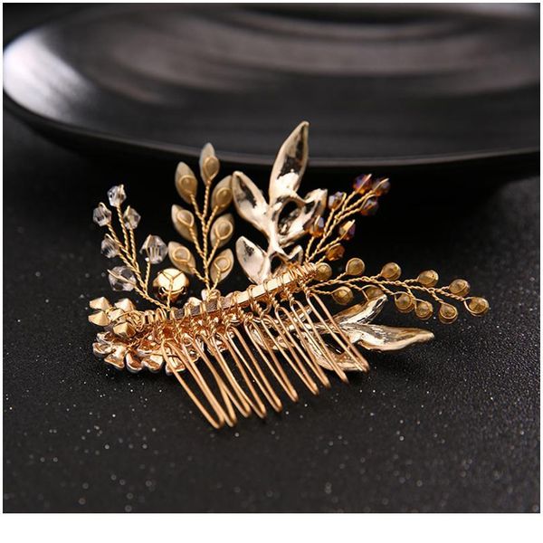 

ailibride gold flower crystal bridal hair combs wedding hair accessories women headpiece bride hair ornaments jllwes, Silver
