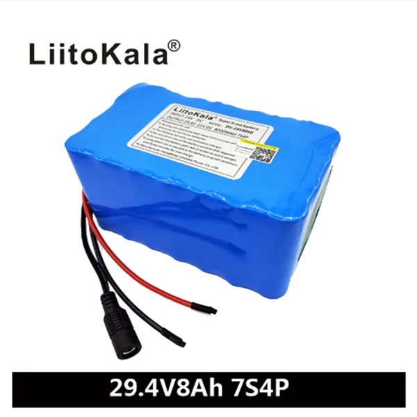 

liitokala 24v 7s4p 8000mah high power 8ah 18650 lithium battery pack with bms 29.4v electric bicycle car