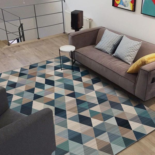 

carpets nordic wind geometry blue red small triangle bedroom living room crystal velvet short foyer cushion carpet customized
