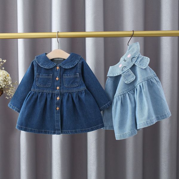 

2021 spring new born girl's clothes denim for child girls baby cardigan ears rabbit ed as princess tte7, Red;yellow